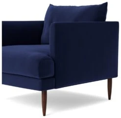 Swoon Kalmar Velvet Armchair - Ink Blue -Trend Furniture 1973071 R Z005A