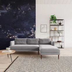 Swoon Kalmar Velvet Right Hand Corner Sofa - Silver Grey -Trend Furniture 1973239 R Z001C