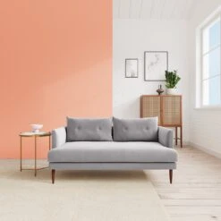 Swoon Kalmar Velvet 2 Seater Sofa - Silver Grey -Trend Furniture 1973954 R Z001C