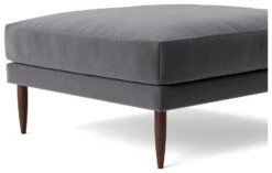 Swoon Kalmar Velvet Ottoman Footstool - Granite Grey -Trend Furniture 1974434 R Z004A