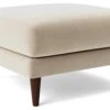 Swoon Turin Velvet Ottoman Footstool - Taupe -Trend Furniture 1990638 R Z001A