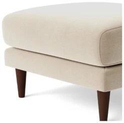 Swoon Turin Velvet Ottoman Footstool - Taupe -Trend Furniture 1990638 R Z004A