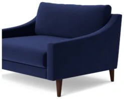 Swoon Turin Velvet Cuddle Chair - Ink Blue -Trend Furniture 1991493 R Z005A