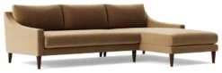 Swoon Turin Velvet Right Hand Corner Sofa - Biscuit