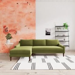 Swoon Turin Velvet Left Hand Corner Sofa - Fern Green 11 Swoon Turin Velvet Left Hand Corner Sofa - Fern Green -Trend Furniture 1992564 R Z001C