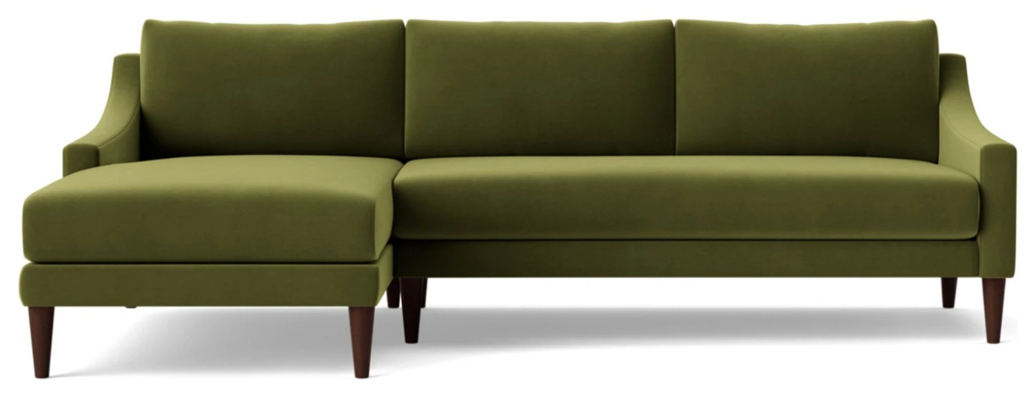Swoon Turin Velvet Left Hand Corner Sofa - Fern Green 7 Swoon Turin Velvet Left Hand Corner Sofa - Fern Green - Image 5