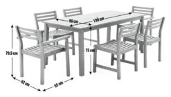 Habitat Amalfi 6 Seater Wooden Patio Set - Brown -Trend Furniture 1993501 R E001