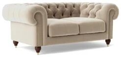 Swoon Winston Velvet 2 Seater Sofa - Taupe -Trend Furniture 1993532 R Z006A