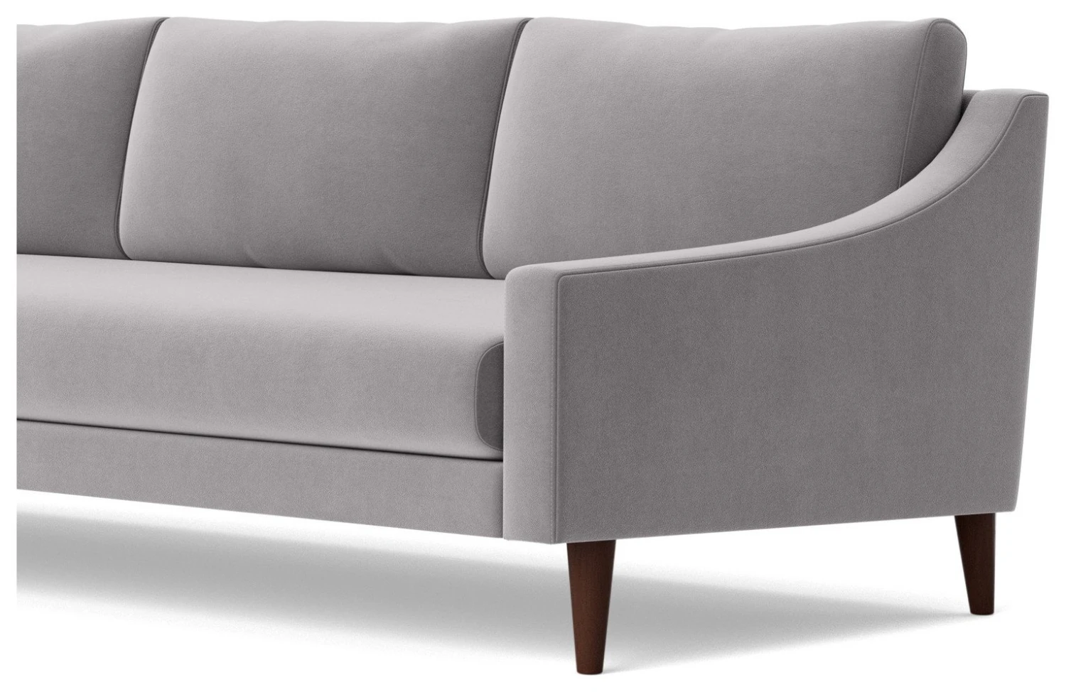 Swoon Turin Velvet 3 Seater Sofa - Silver Grey 8 Swoon Turin Velvet 3 Seater Sofa - Silver Grey - Image 6