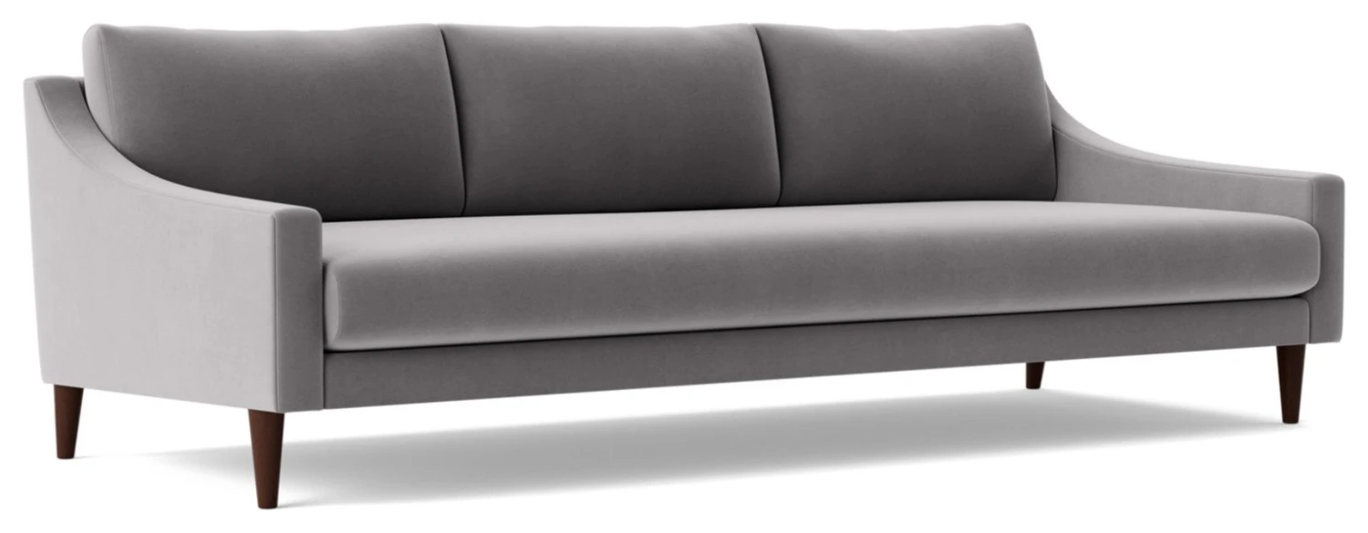 Swoon Turin Velvet 3 Seater Sofa - Silver Grey 10 Swoon Turin Velvet 3 Seater Sofa - Silver Grey - Image 8