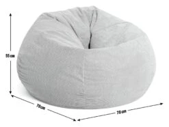 Kaikoo Aryton Cord Beanbag - Grey -Trend Furniture 1996443 R E001