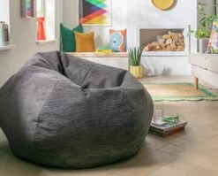 Kaikoo Aryton Cord Beanbag - Grey -Trend Furniture 1996443 R Z001C