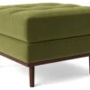 Swoon Berlin Velvet Ottoman Footstool - Fern Green