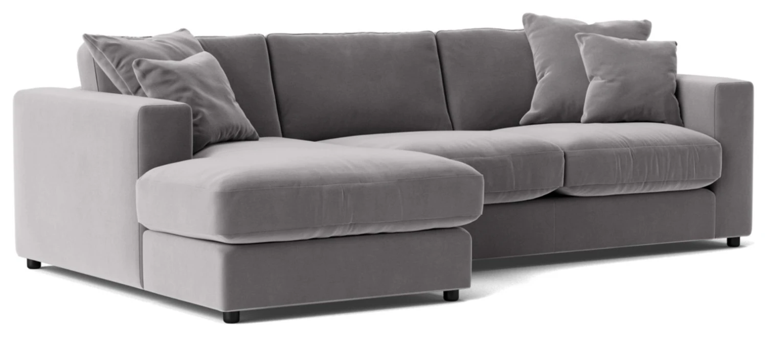 Swoon Althaea Velvet Left Hand Corner Sofa - Silver Grey 3 Swoon Althaea Velvet Left Hand Corner Sofa - Silver Grey