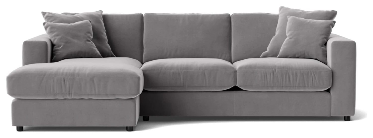 Swoon Althaea Velvet Left Hand Corner Sofa - Silver Grey 8 Swoon Althaea Velvet Left Hand Corner Sofa - Silver Grey - Image 6