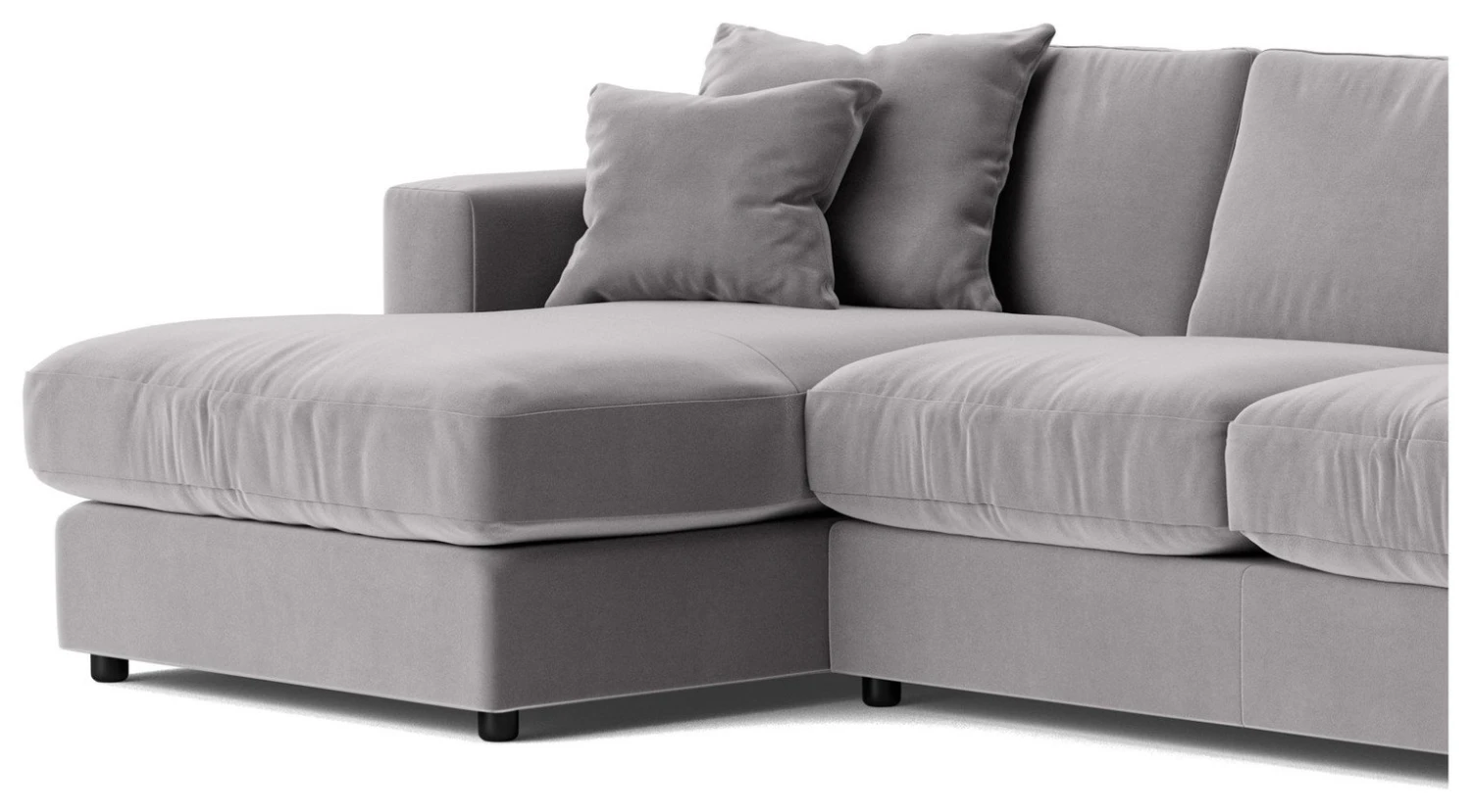 Swoon Althaea Velvet Left Hand Corner Sofa - Silver Grey 9 Swoon Althaea Velvet Left Hand Corner Sofa - Silver Grey - Image 7