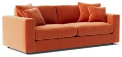 Swoon Althaea Velvet 3 Seater Sofa - Burnt Orange -Trend Furniture 1998647 R Z006A