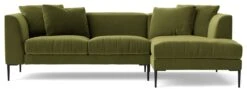 Swoon Alena Velvet Right Hand Corner Sofa - Fern Green -Trend Furniture 1998977 R Z003A