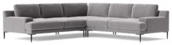 Swoon Almera Velvet 5 Seater Corner Sofa - Silver Grey