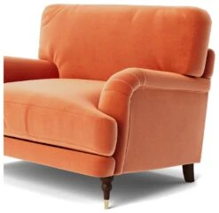 Swoon Charlbury Velvet Cuddle Chair - Burnt Orange -Trend Furniture 2001722 R Z005A