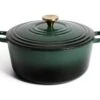 Habitat 5.3 Litre Cast Iron Casserole Dish - Green 1 Habitat 5.3 Litre Cast Iron Casserole Dish - Green -Trend Furniture 2003610 R Z001A