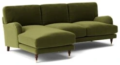 Swoon Charlbury Velvet Left Hand Corner Sofa - Fern Green