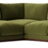Swoon Denver Velvet 5 Seater Corner Sofa - Fern Green -Trend Furniture 2005670 R Z001A