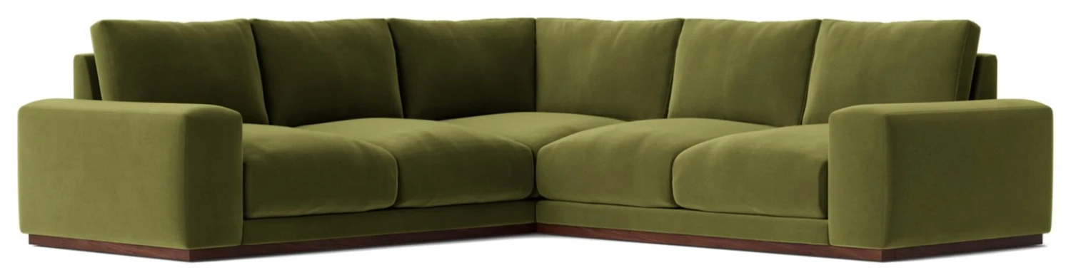 Swoon Denver Velvet 5 Seater Corner Sofa - Fern Green 3 Swoon Denver Velvet 5 Seater Corner Sofa - Fern Green