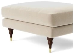 Swoon Charlbury Velvet Ottoman Footstool - Taupe -Trend Furniture 2006198 R Z004A