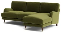 Swoon Charlbury Velvet Right Hand Corner Sofa - Fern Green