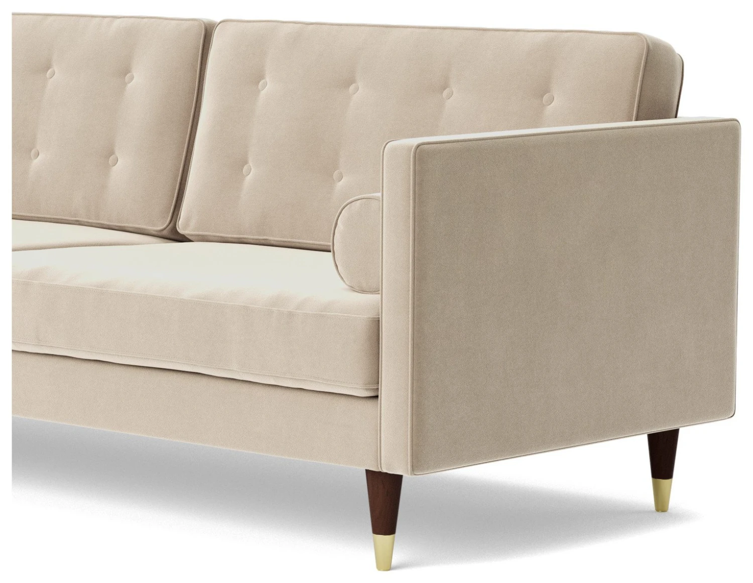 Swoon Porto Velvet 3 Seater Sofa - Taupe 8 Swoon Porto Velvet 3 Seater Sofa - Taupe - Image 6