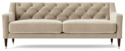 Swoon Pritchard Velvet 3 Seater Sofa - Taupe