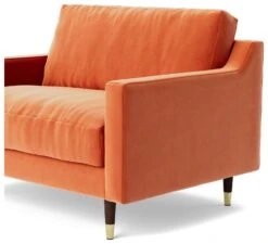Swoon Rieti Velvet Cuddle Chair - Burnt Orange 15 Swoon Rieti Velvet Cuddle Chair - Burnt Orange -Trend Furniture 2008684 R Z005A