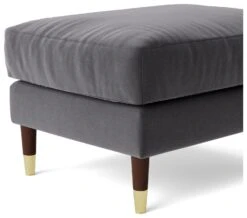 Swoon Rieti Velvet Ottoman Footstool - Granite Grey -Trend Furniture 2009016 R Z004A