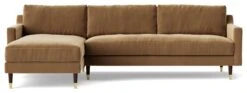 Swoon Rieti Velvet Left Hand Corner Sofa - Biscuit -Trend Furniture 2009676 R Z002A