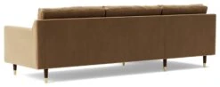 Swoon Rieti Velvet Left Hand Corner Sofa - Biscuit -Trend Furniture 2009676 R Z004A
