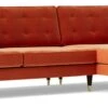 Swoon Porto Velvet Right Hand Corner Sofa - Burnt Orange 1 Swoon Porto Velvet Right Hand Corner Sofa - Burnt Orange -Trend Furniture 2013071 R Z001A