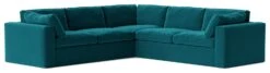 Swoon Seattle Velvet 5 Seater Corner Sofa - Kingfisher Blue