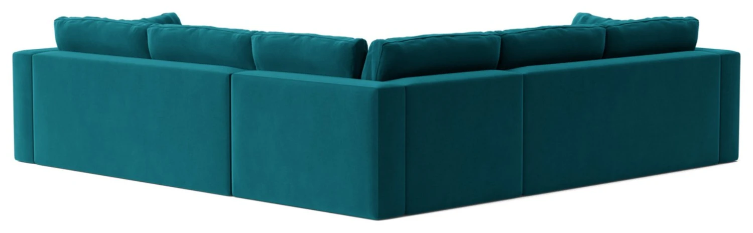 Swoon Seattle Velvet 5 Seater Corner Sofa - Kingfisher Blue 8 Swoon Seattle Velvet 5 Seater Corner Sofa - Kingfisher Blue - Image 6