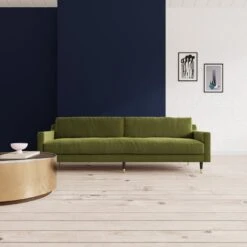 Swoon Rieti Velvet 4 Seater Sofa - Fern Green -Trend Furniture 2016494 R Z001C
