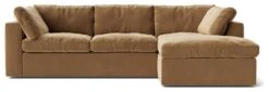 Swoon Seattle Velvet Right Hand Corner Sofa - Biscuit 13 Swoon Seattle Velvet Right Hand Corner Sofa - Biscuit -Trend Furniture 2017606 R Z003A