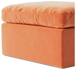 Swoon Seattle Velvet Ottoman Footstool - Burnt Orange -Trend Furniture 2017682 R Z004A