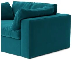 Swoon Seattle Velvet Cuddle Chair - Kingfisher Blue -Trend Furniture 2017981 R Z005A