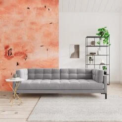 Swoon Landau Velvet 3 Seater Sofa - Silver Grey -Trend Furniture 2022206 R Z001C