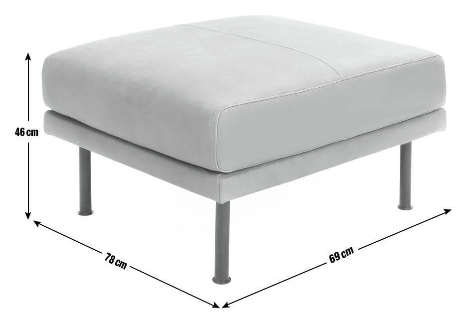 Habitat Moore Leather Ottoman Footstool - Dark Grey 6 Habitat Moore Leather Ottoman Footstool - Dark Grey - Image 4