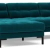 Swoon Landau Velvet Left Hand Corner Sofa - Kingfisher Blue 1 Swoon Landau Velvet Left Hand Corner Sofa - Kingfisher Blue -Trend Furniture 2023803 R Z001A