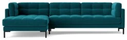 Swoon Landau Velvet Left Hand Corner Sofa - Kingfisher Blue 13 Swoon Landau Velvet Left Hand Corner Sofa - Kingfisher Blue -Trend Furniture 2023803 R Z002A