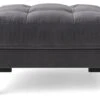 Swoon Landau Velvet Ottoman Footstool - Granite Grey -Trend Furniture 2024943 R Z001A