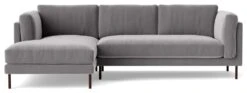 Swoon Munich Velvet Left Hand Corner Sofa - Silver Grey -Trend Furniture 2025746 R Z003A
