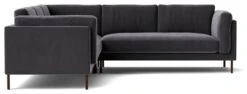 Swoon Munich Velvet 5 Seater Corner Sofa - Granite Grey -Trend Furniture 2029230 R Z003A